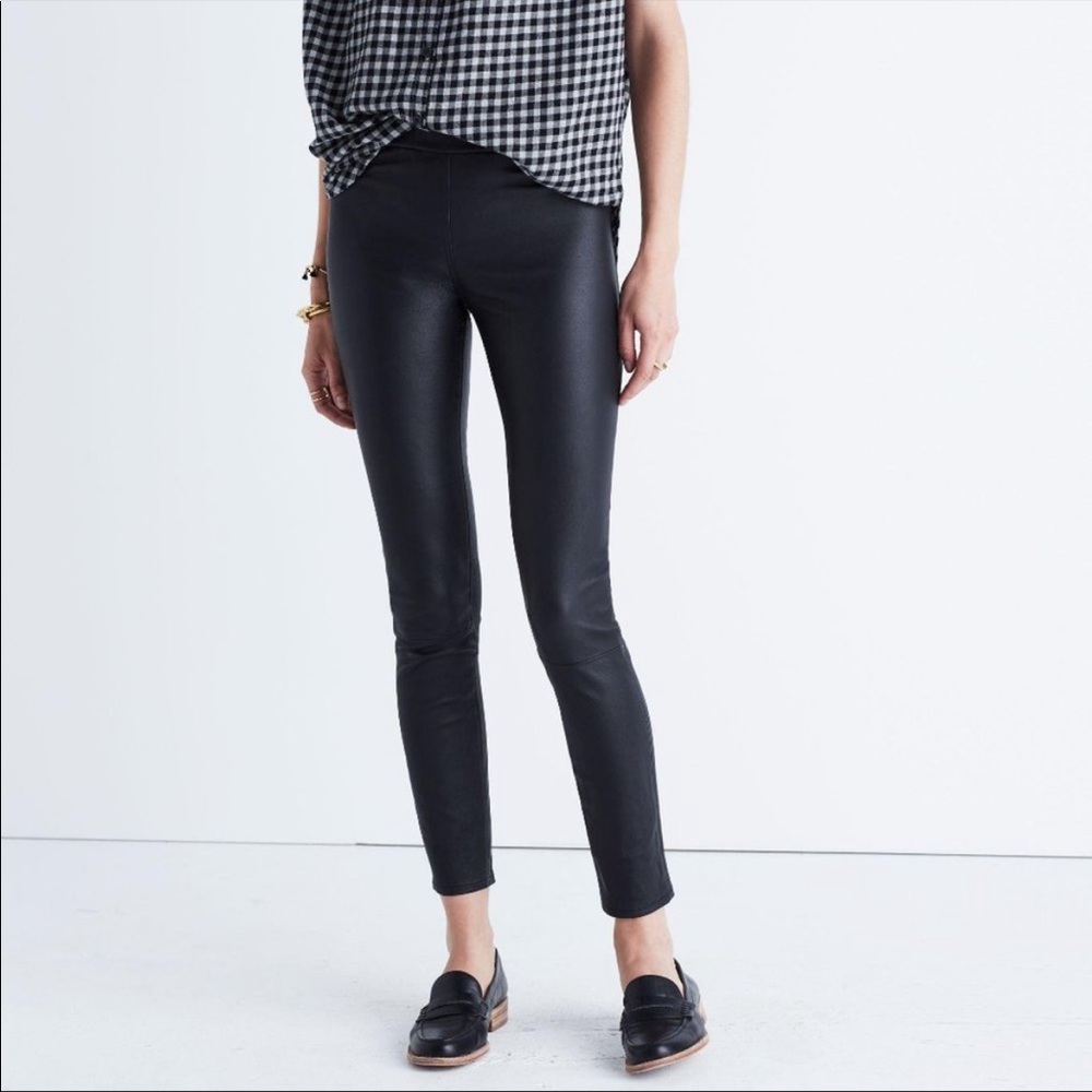 NWT - Madewell Black Leather Leggings- Size 25